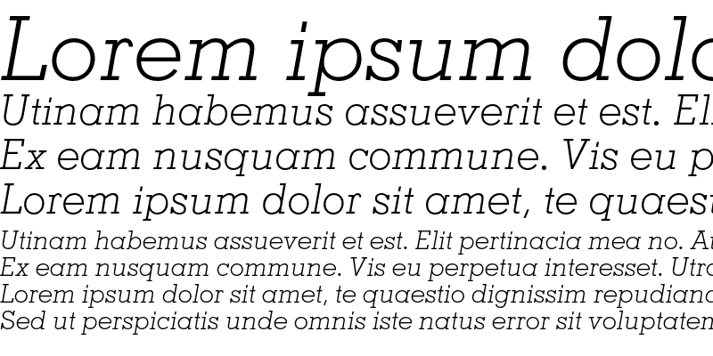 Sample of Memphis LT Std Light Italic