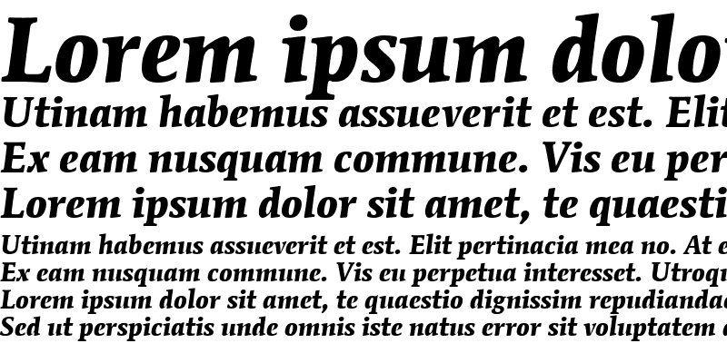 Sample of MendozaRomITCBoo Bold Italic