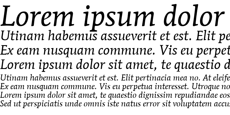 Sample of MendozaRomITCBoo Italic