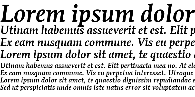 Sample of MendozaRomITCMed Italic