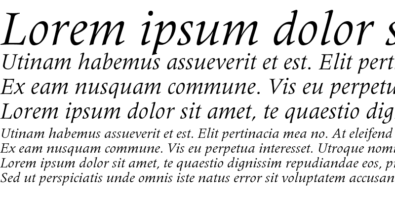 Sample of Meridien Italic