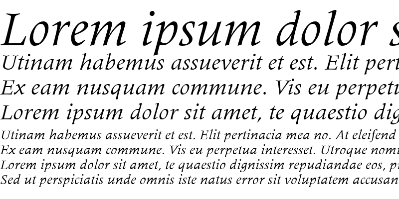 Sample of Meridien LT Roman Italic
