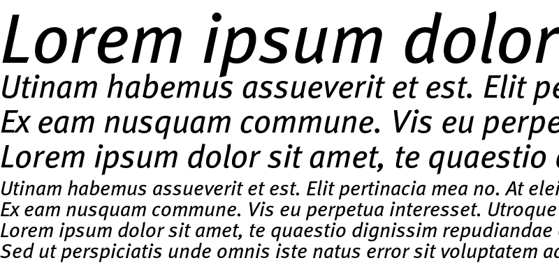 Sample of MetaBookC Italic