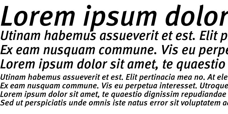 Sample of MetaMediumLFC Italic