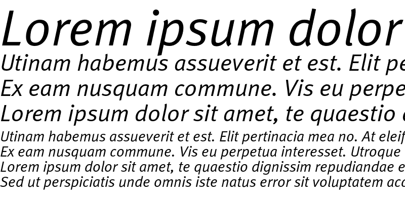 Sample of MetaPlusLining Italic