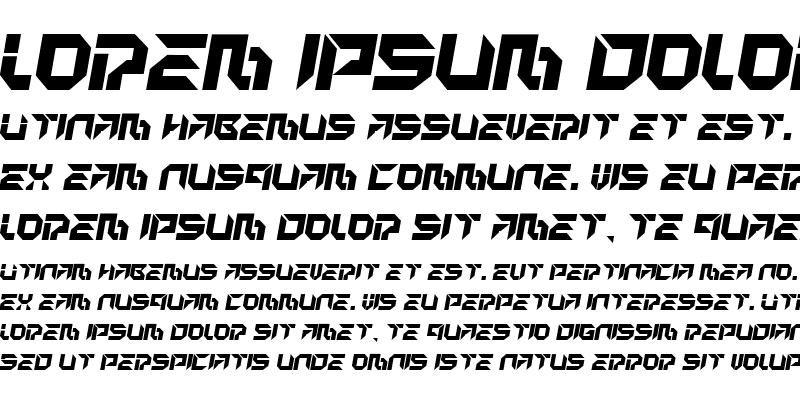 Sample of MetronOpen Italic