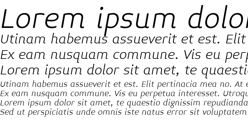 Sample of Midiet Sans Italic Light