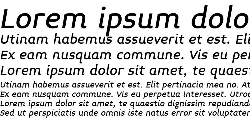 Sample of Midiet Sans Italic Medium