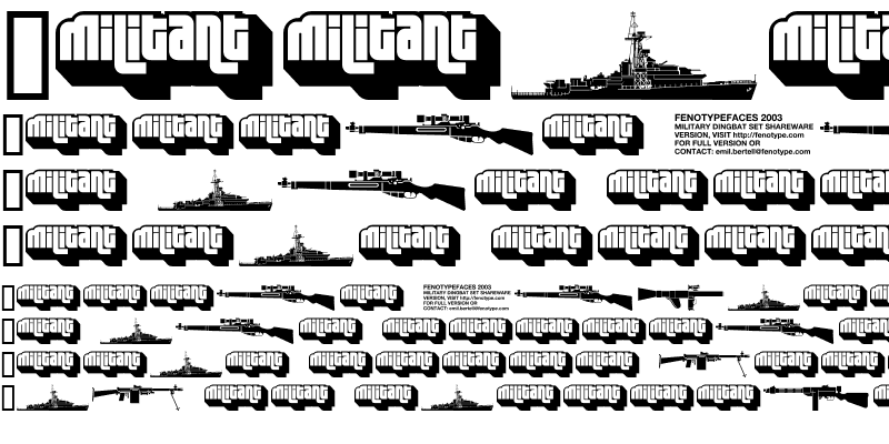 Sample of Military dingbats