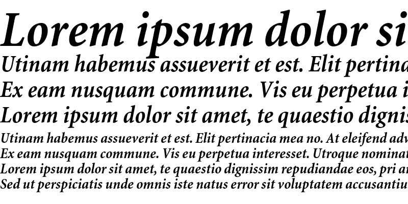 Sample of Minion Bold Condensed Italic