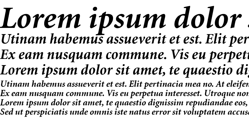 Sample of Minion BoldOsF Italic