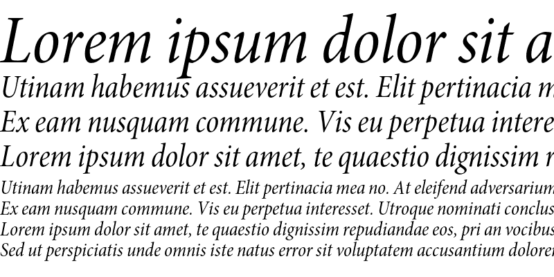 Sample of Minion Pro Cond Italic Subhead