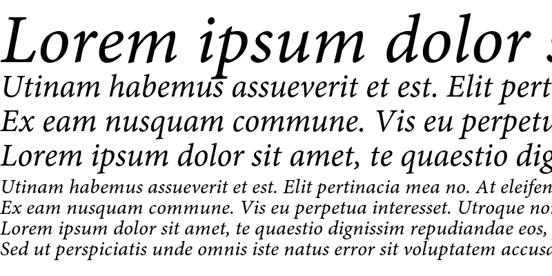 Sample of Minion Pro Italic Caption