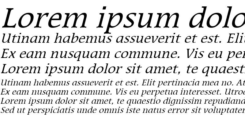 Sample of Mirror Italic