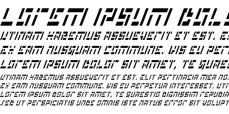 Sample of Missile Man Italic Cond