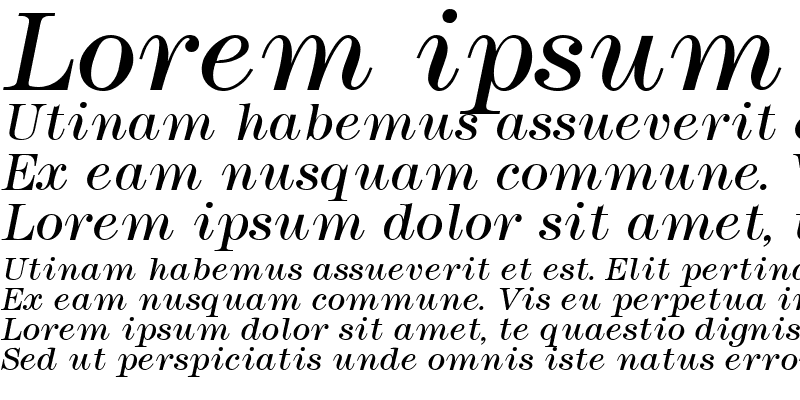 Sample of Modern No. 216 Italic