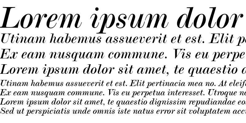 Sample of Modern20 BT Italic