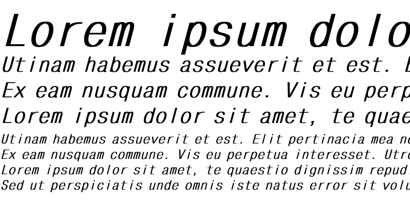 Sample of MonoCondensed Bold Italic