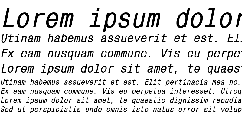 Sample of MonoCondensedC Bold Italic