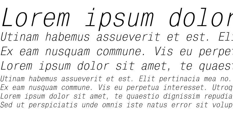 Sample of MonoCondensedC Italic