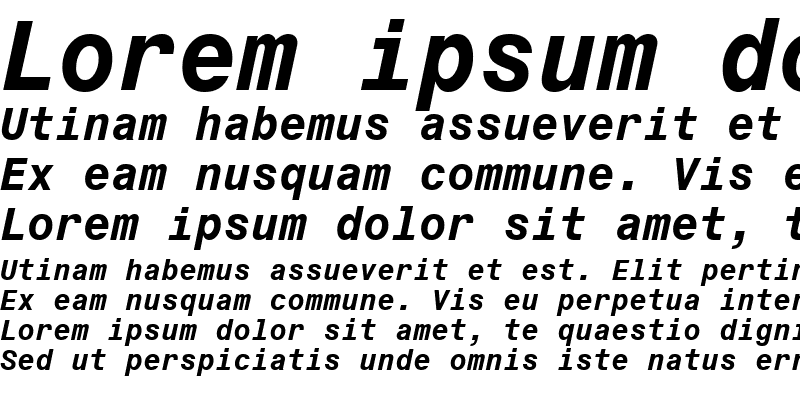 Sample of Monospac821 BT Bold Italic
