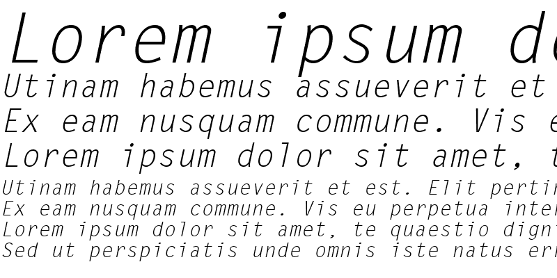 Sample of Monospaced Italic
