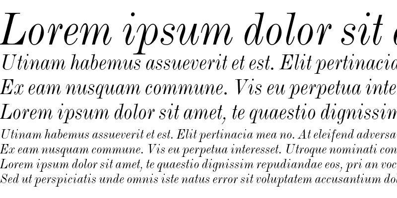 Sample of Monotype Modern Condensed Italic