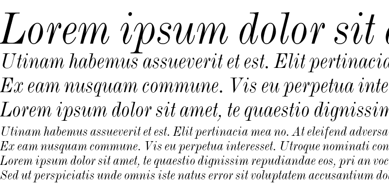 Sample of Monotype Modern Std Condensed Italic