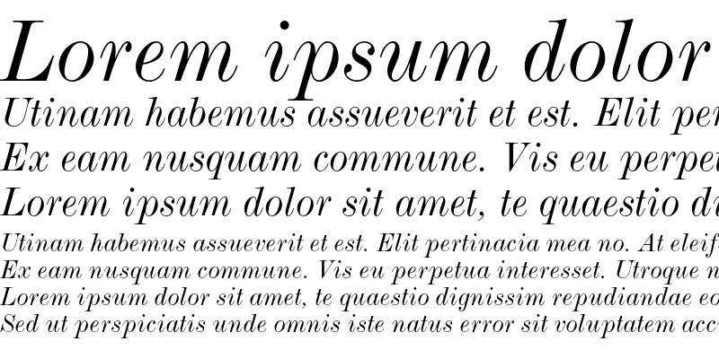 Sample of Monotype Modern Std Extended Italic
