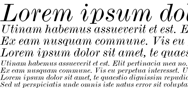 Sample of Monotype Modern Wide Italic