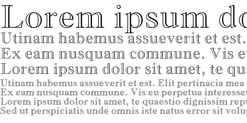 Sample of Monotype Old Style MT Std Bold Outline