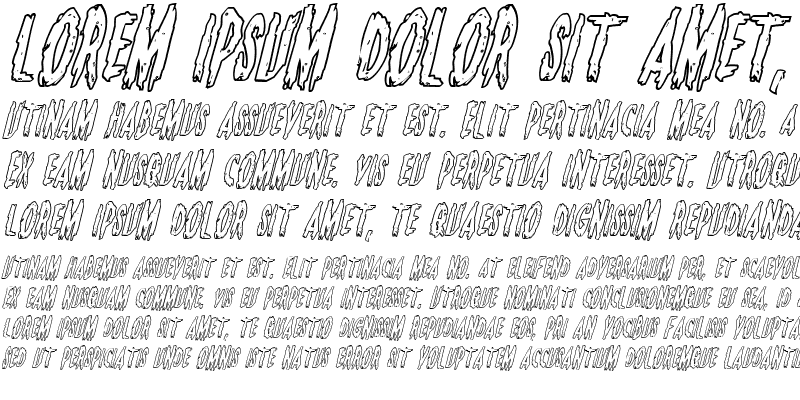Sample of Monsterama Outline Italic Italic