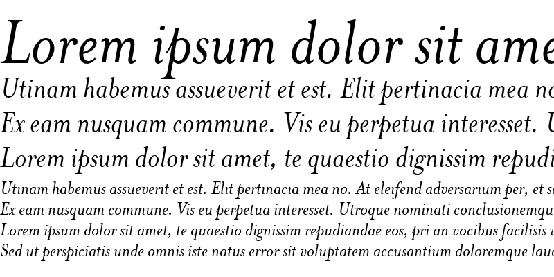 Sample of MrsEavesItalic Italic