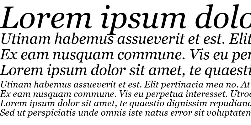 Sample of MS Reference Serif Italic