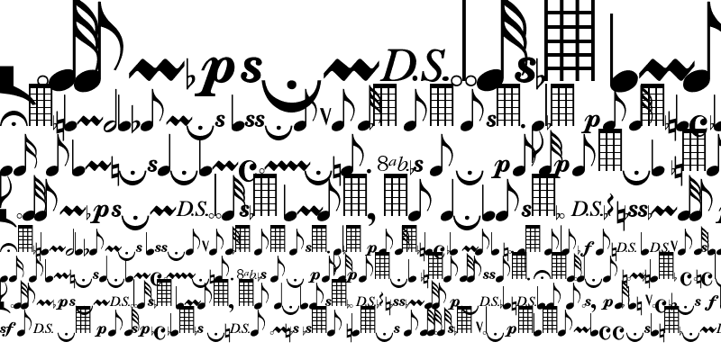 music notes font in word