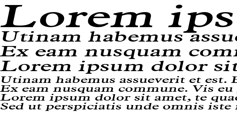 Sample of NadineWide Italic