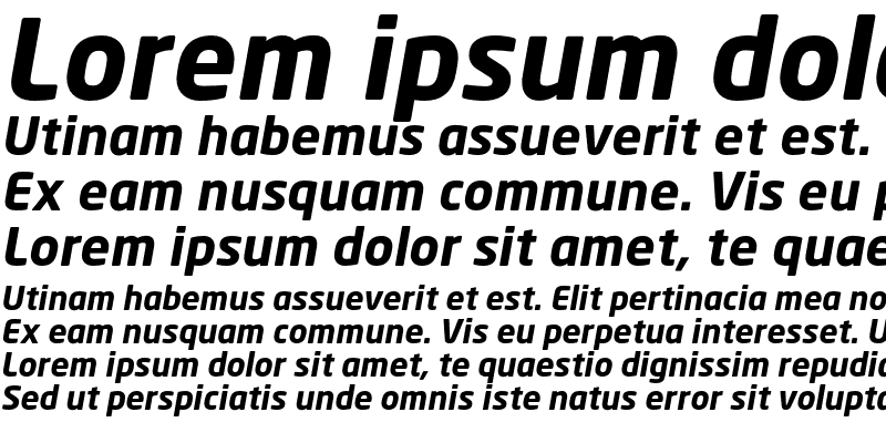 Sample of NeoSans Bold Italic