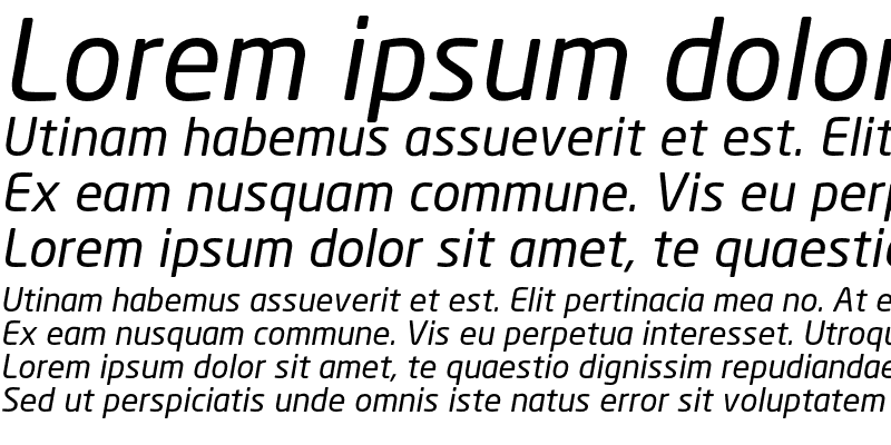 Sample of NeoSans Italic