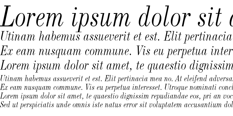 Sample of New Standard Old Narrow Italic