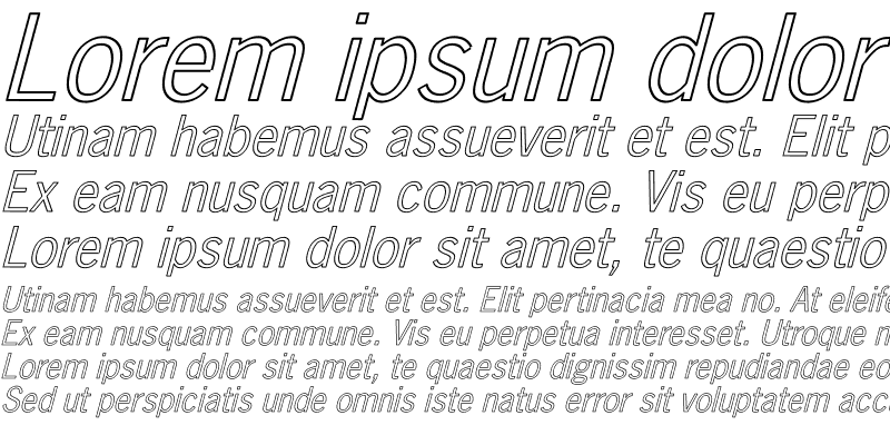 Sample of NewsGothic Hollow Italic