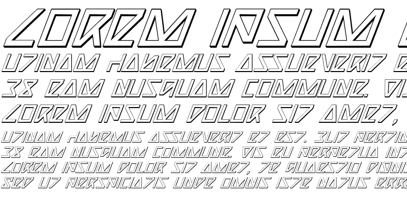 Sample of Nick Turbo  Italic 3D Italic 3D