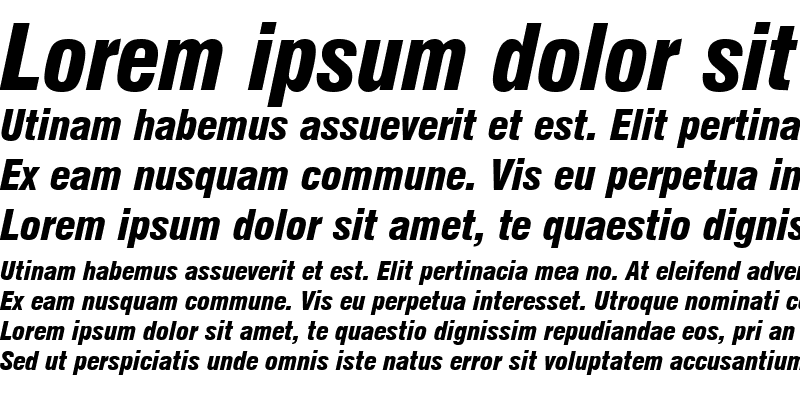 Sample of Nimbus Sans Becker DBlaCon Italic
