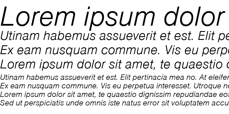 Sample of Nimbus Sans Becker DLig Italic