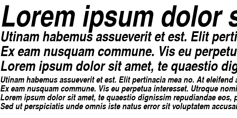 Sample of Nimbus Sans Becker LCon Bold Italic