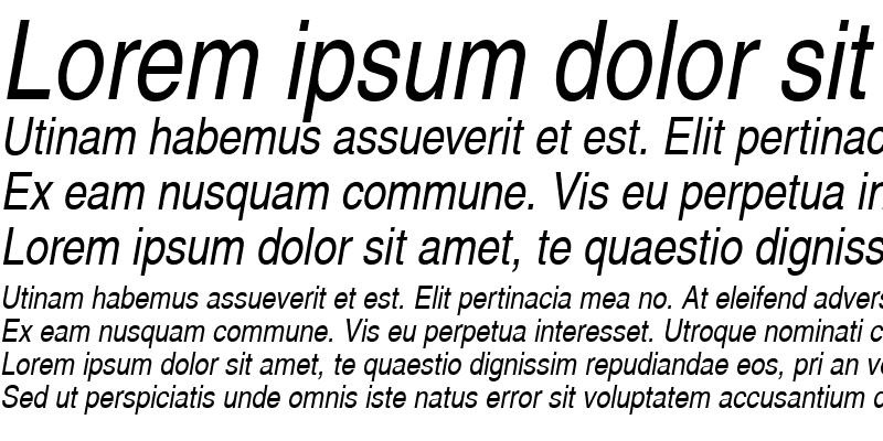 Sample of Nimbus Sans Becker LCon Italic
