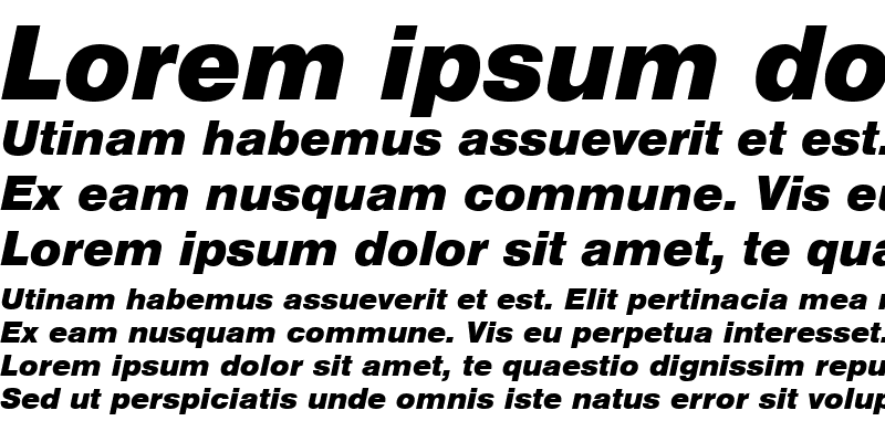 Sample of Nimbus Sans Becker TBla Italic