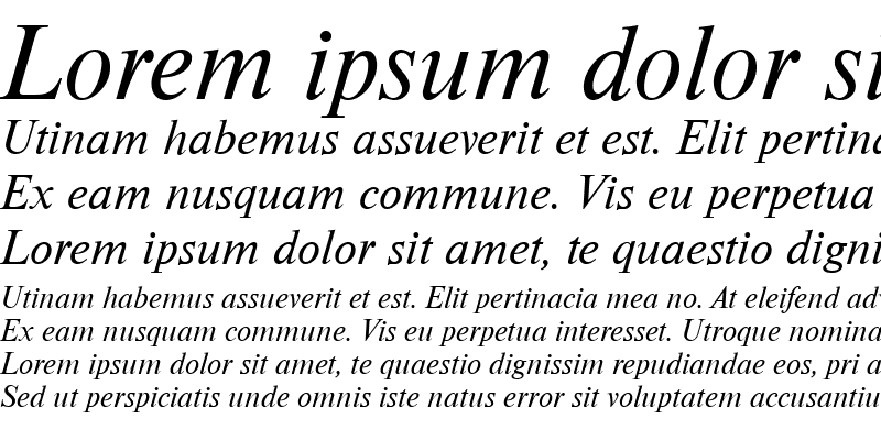 Sample of NimbusRomDTU Italic