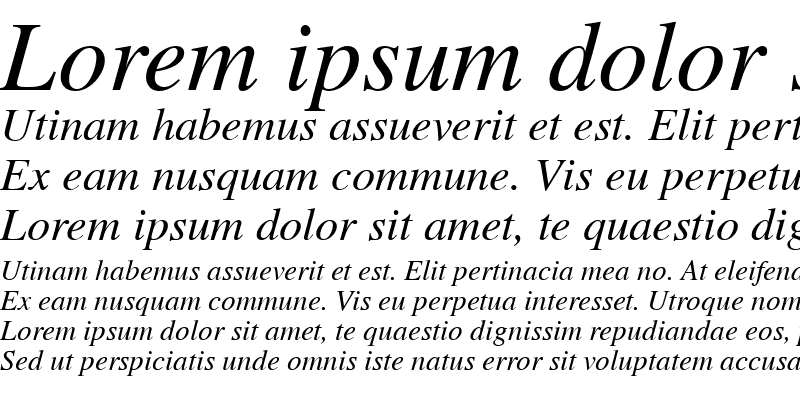 Sample of NimbusRomNo9LTU Italic