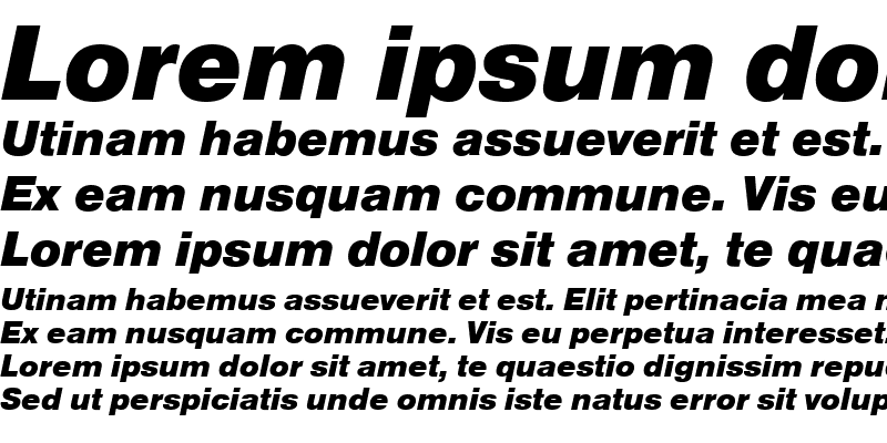 Sample of NimbusSanDBla Italic