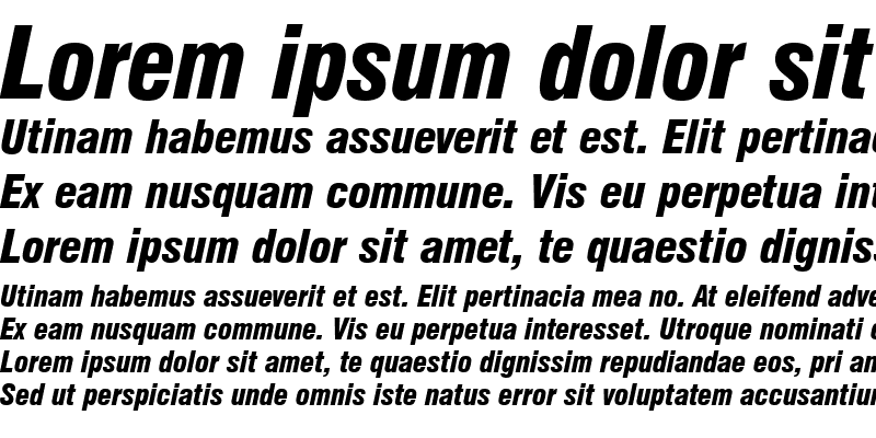 Sample of NimbusSanDBlaCon Italic